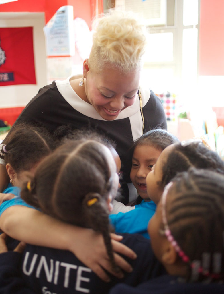 Teacher with students, KIPP New York schools